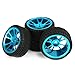 Mxfans 4Pcs Plastic Tires Blue 10Spokes Aluminum Wheel Rims for RC 110 OnRoad Car - Image 3