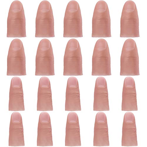 ANCIRS 20 Pcs Finger Magic Trick, 2 Sizes Fake Soft Thumb Cover, Prank Toy Tool for Making Objects Appear/Disappear - Plastic - Image 3