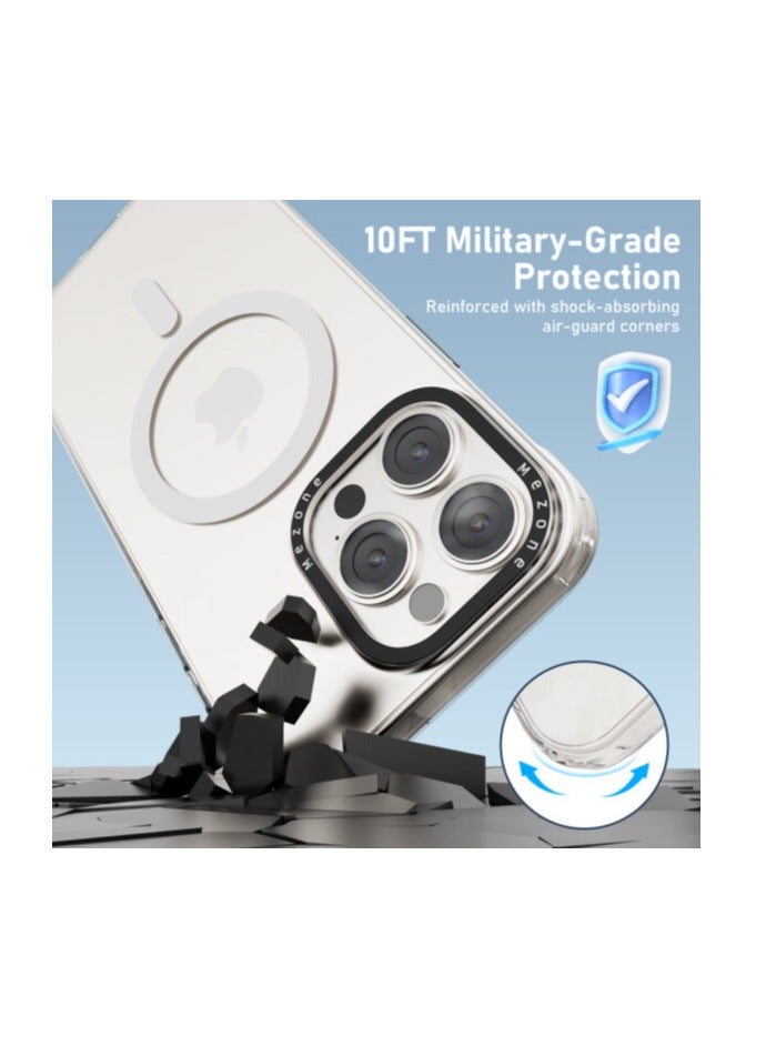 Mezone iPhone 14 Pro Clear MagSafe Phone Case, Shock Absorbing, Anti Scratch & Anti-Yellowing Case White - Image 3