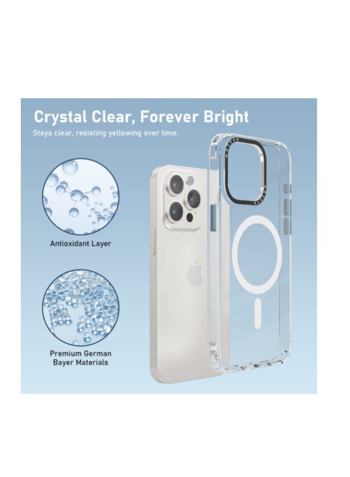 Mezone iPhone 14 Pro Clear MagSafe Phone Case, Shock Absorbing, Anti Scratch & Anti-Yellowing Case White - Image 4