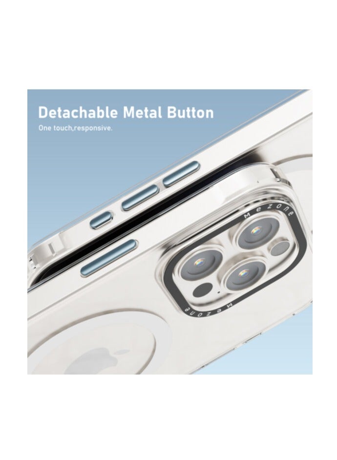 Mezone iPhone 14 Pro Clear MagSafe Phone Case, Shock Absorbing, Anti Scratch & Anti-Yellowing Case White - Image 5