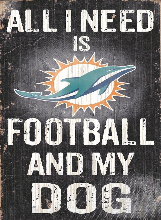 Fan Creations N0640-MIA Miami Dolphins Football and My Dog Sign, Multicolored
