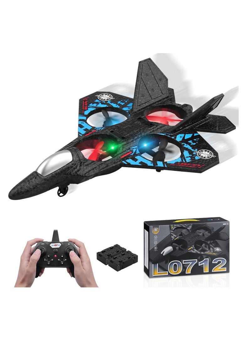 Aeroplane 2.4GHz Remote Controlled Aeroplane L0712 Quadcopter Floating Fighter Plane RC Aeroplane RTF for Beginners Children and Adults APlane Toy with Coloured Lights USB Charging - Image 1
