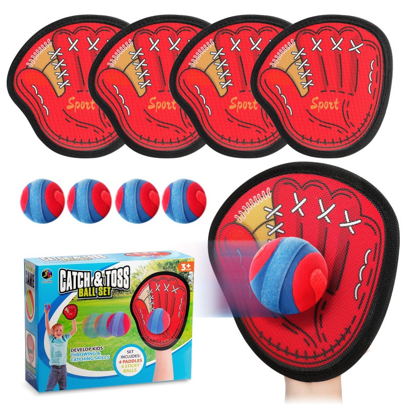 DISHIO Toss and Catch Ball Game Outdoor Kids Outdoor Games Yard Games Beach Toys Pool Toys for Family Toddler Baseball Glove Catch Ball Toys Birthday Gift for Ages 3 4 5 6 7 812 Year Old Boys Girls - Image 3