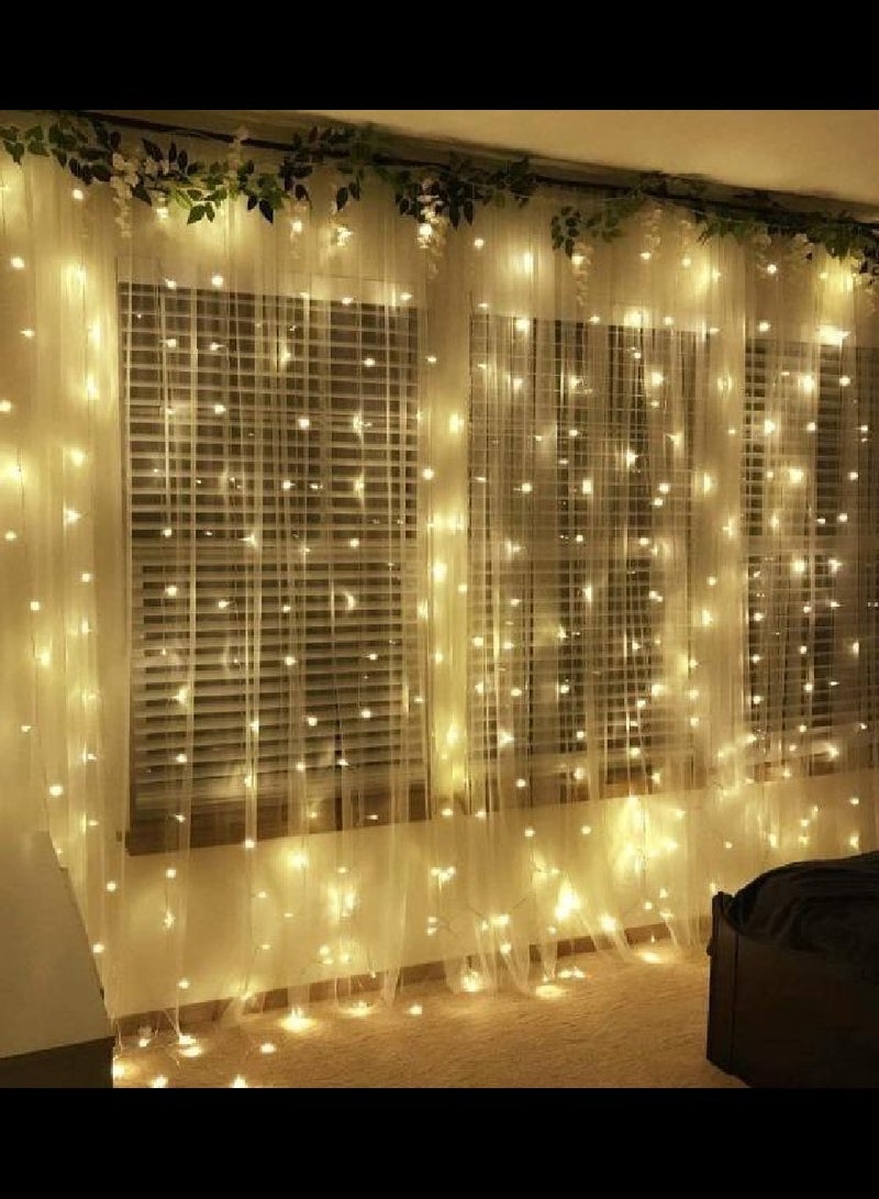يوويل ضوء رمضان 50 متر 480 LED أبيض دافئ LED ضوء خرافي خارجي مقاوم للماء لديكور رمضان ضوء ستارة للمنزل والديكور الخارجي ضوء تشغيل متعدد الأوضاع - Image 1