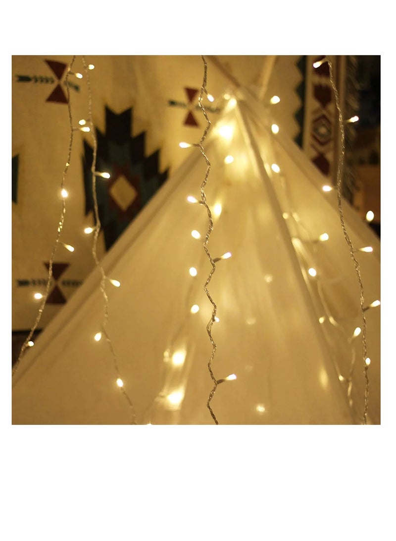 يوويل ضوء رمضان 50 متر 480 LED أبيض دافئ LED ضوء خرافي خارجي مقاوم للماء لديكور رمضان ضوء ستارة للمنزل والديكور الخارجي ضوء تشغيل متعدد الأوضاع - Image 5