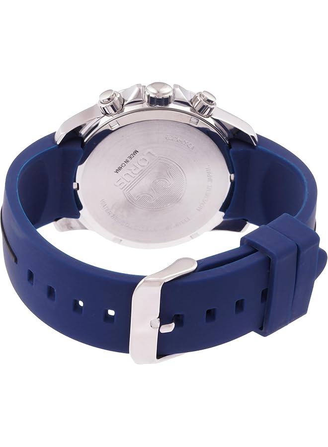 لوراس ساعة كرونوغراف كوارتز بمينا متدرج أزرق داكن وسوار سيليكون للرجال Rt349Jx9 - Image 2
