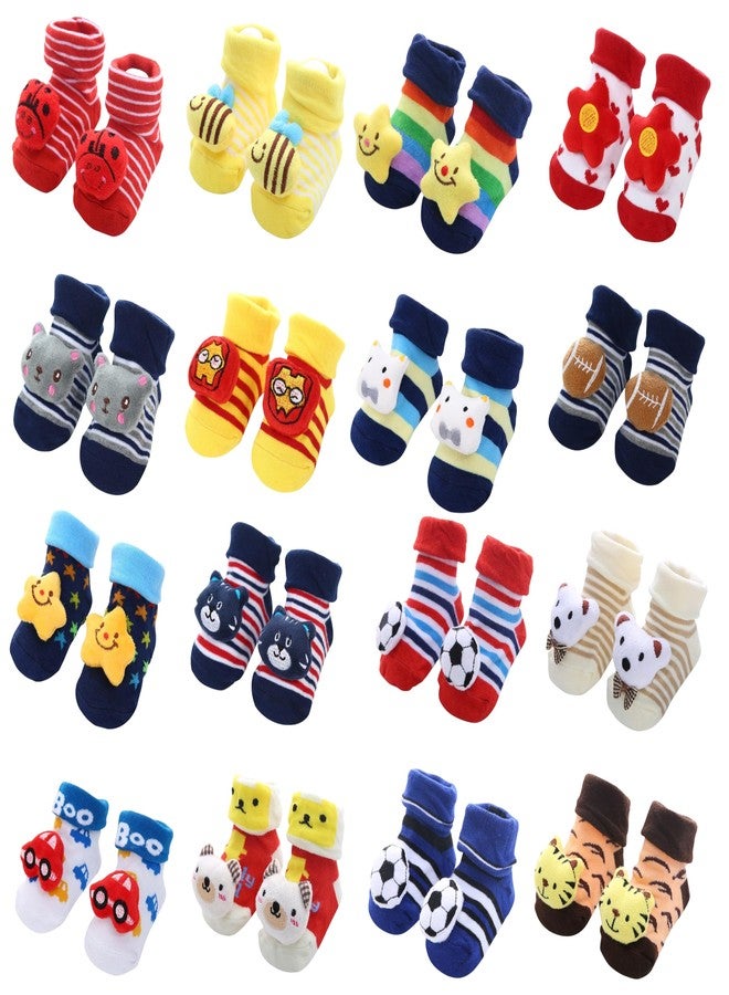 Kidbee Face Cartoon Anti Slip/Skid Socks for newborn baby Toddlers & Infant (0-12 Months) (Boys Color, 4) - Image 3