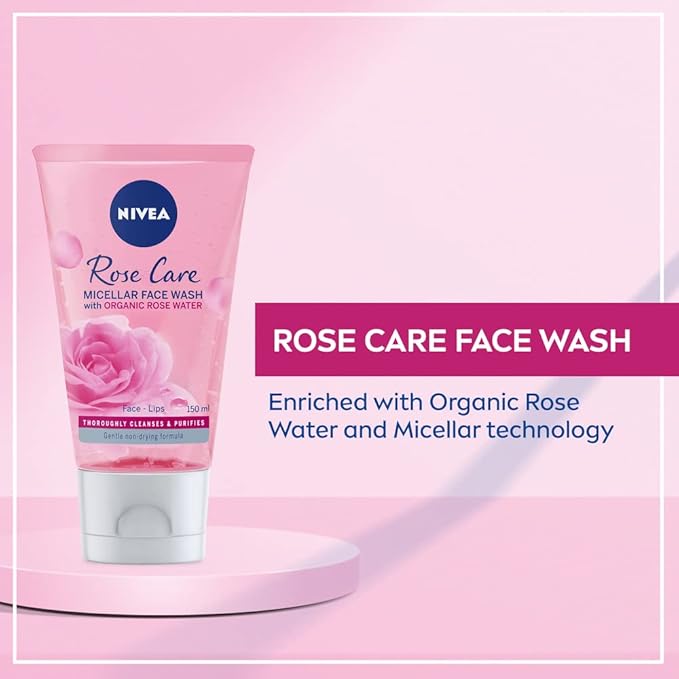 NIVEA MicellAIR Rose Water Micellar Water with Oil 400ml Micellar Cleansing Water Waterproof Makeup Remover Rose Water Toner for Thorough Cleansing - Image 2