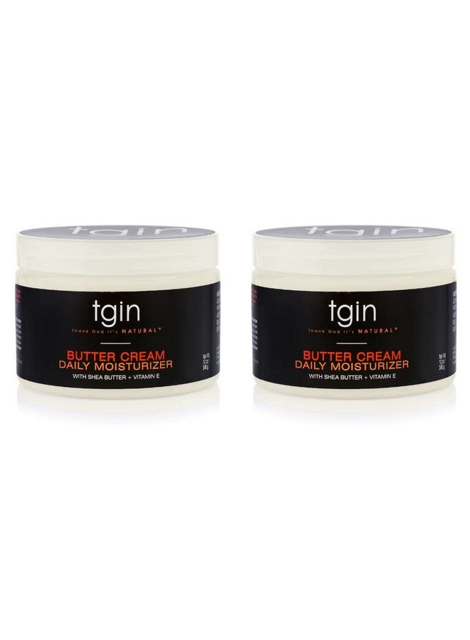 Tgin Butter Cream Daily Moisturizer Duo For Natural Hair Dry Hair Curly Hair Type 3C And 4C Hair Styler 12 Oz 2 Pack - Image 1