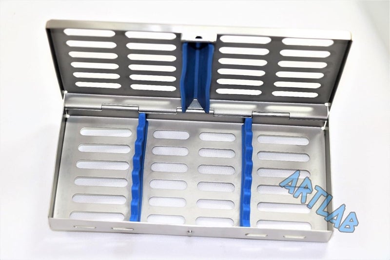 CYNAMED German Dental Autoclave Sterilization Cassette Rack Box Tray for 7 Instruments Blue - Image 5