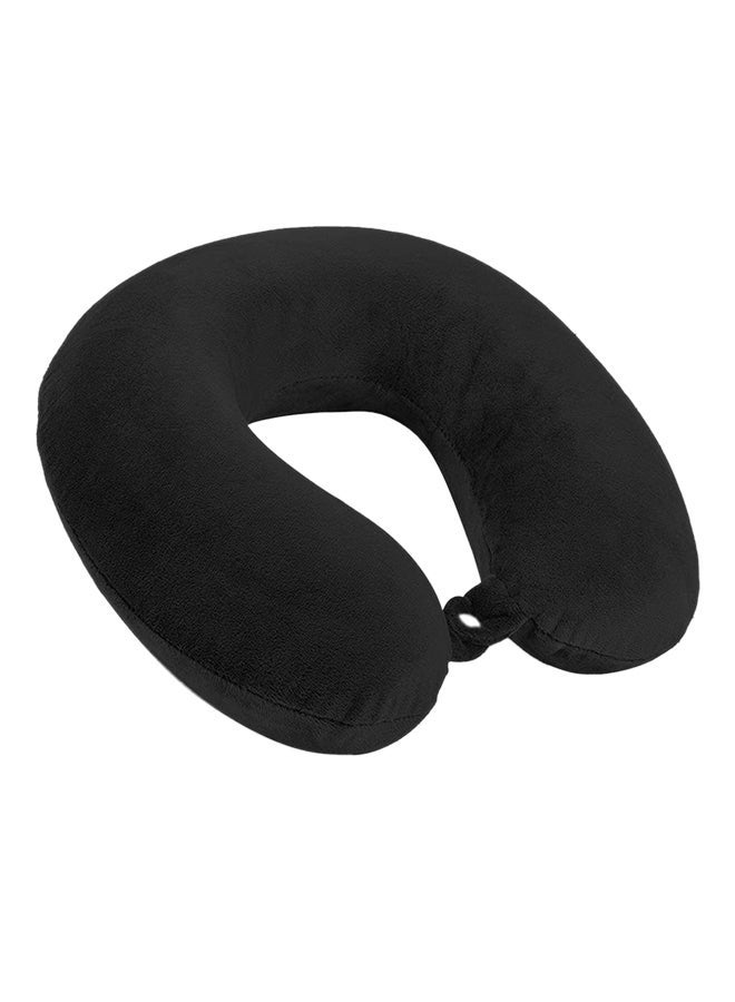 Soufa Dibaj Velvet Neck and Travel Pillow 30x25x10 cm - Black - Image 1