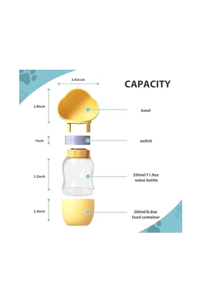 Portable Dog Water Bottle,2 in 1 Dog Water Bottle Dispenser with Food Container,Leak Proof Dog Travel Water Bottle for Walking,Hiking and Travel,dog water bottle portable,water bottle dispenser 19oz - Image 2