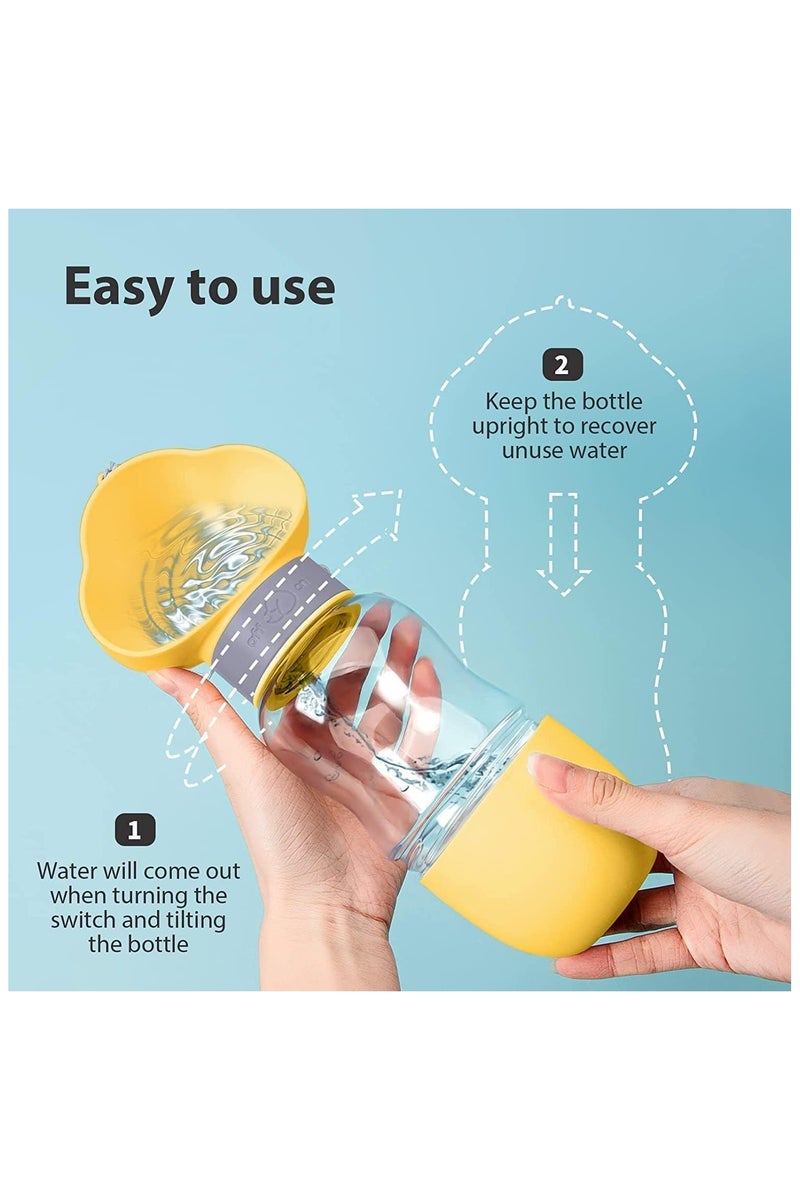 Portable Dog Water Bottle,2 in 1 Dog Water Bottle Dispenser with Food Container,Leak Proof Dog Travel Water Bottle for Walking,Hiking and Travel,dog water bottle portable,water bottle dispenser 19oz - Image 5