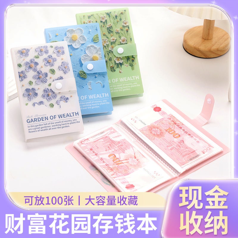 A6 Savings Book with Cash Storage, 3D Snap-On Plastic Cover, Banknote Storage Album, Commemorative Coin Collection, 3D Oil Painting Information  Book - Image 2