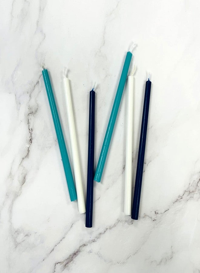 رايت لايت شموع رايت لايت ديلوكس الزرقاء والبيضاء لعيد حانوكا، عبوة كبيرة من 90 شمعة للمينورا - شموع حانوكا، هدايا، ديكور، هدايا حفلات، زينة، حفلة عيد الأنوار اليهودي - Image 2