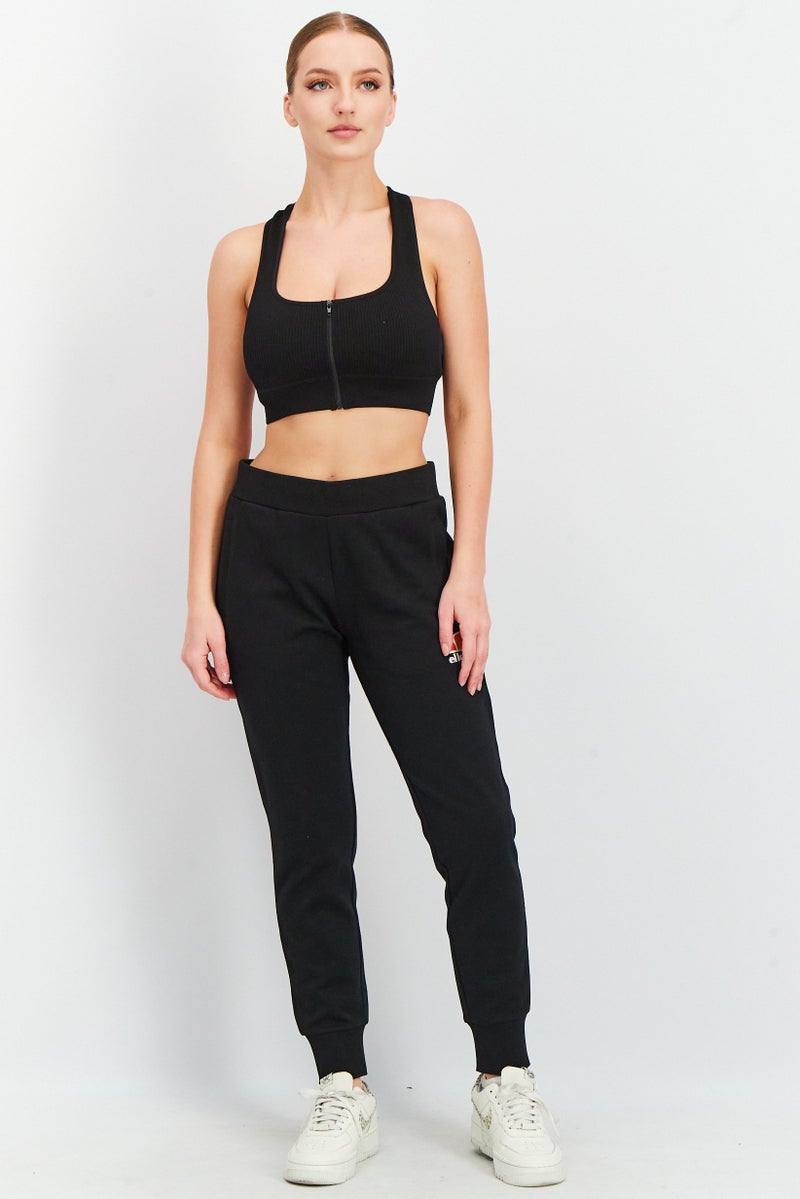 Ellesse Women Regular Leg Brand Logo Forza Jogger Pants, Black - Image 4