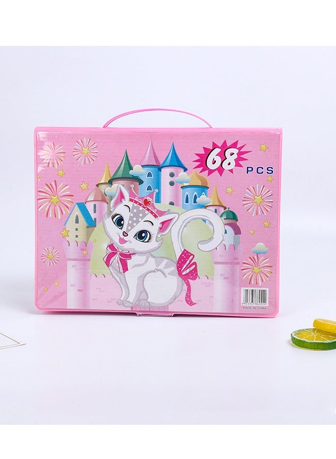 صحراء الواحة مجموعة فرش الرسم للأطفال من 68 قطعة، هدية لمهرجان الرسم، مجموعة أقلام تلوين وأقلام ألوان مائية - Image 2