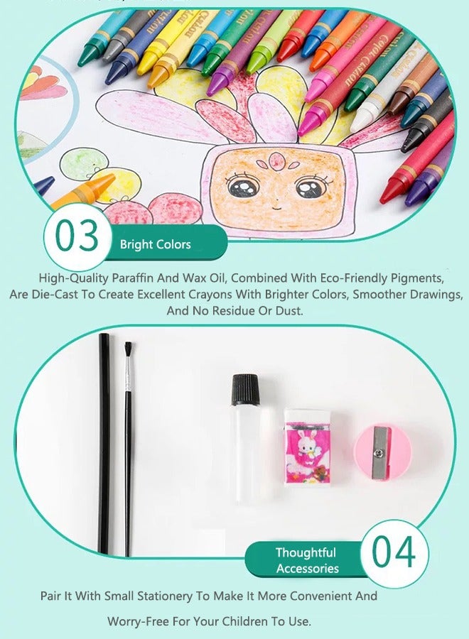 صحراء الواحة مجموعة فرش الرسم للأطفال من 68 قطعة، هدية لمهرجان الرسم، مجموعة أقلام تلوين وأقلام ألوان مائية - Image 5