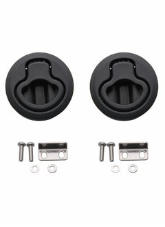KASTWAVE Slam Latch Hatch Round Pull Black Plastic Nylon for RV Boat Marine Deck 1/2'' Door Cabinet Hardware Pack of 2  - Image 1