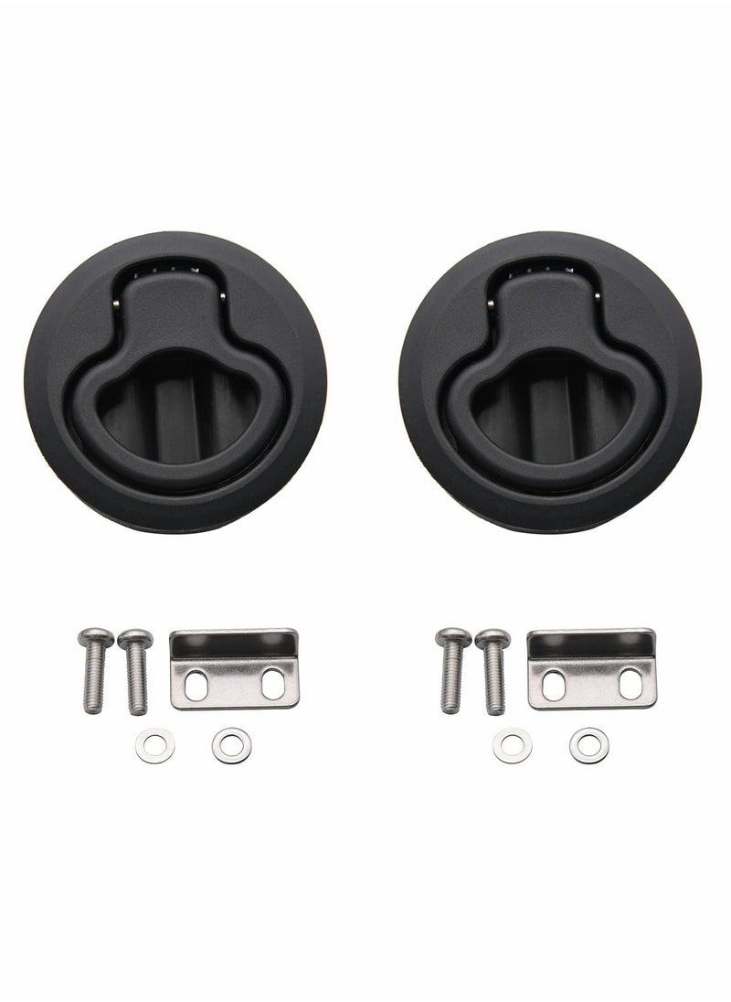KASTWAVE Slam Latch Hatch Round Pull Black Plastic Nylon for RV Boat Marine Deck 1/2'' Door Cabinet Hardware Pack of 2  - Image 1