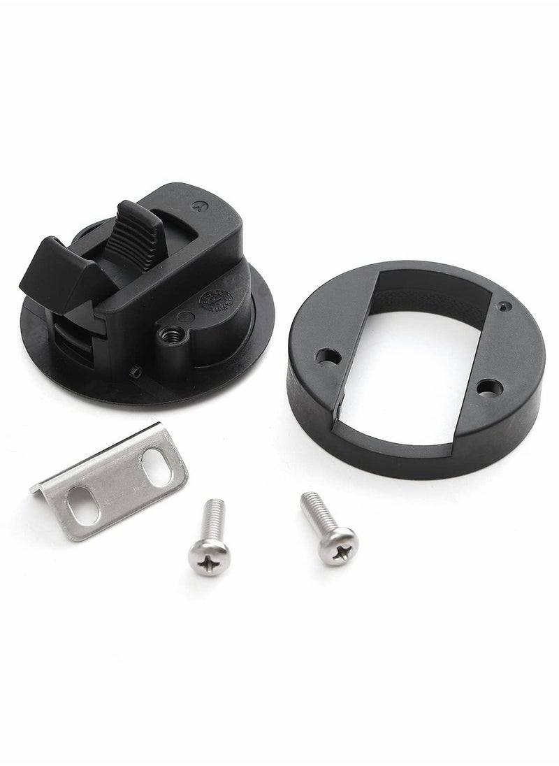 KASTWAVE - Slam Latch Hatch Round Pull Black Plastic Nylon for RV Boat Marine Deck 1/2'' Door Cabinet Hardware Pack of 2 - Image 1