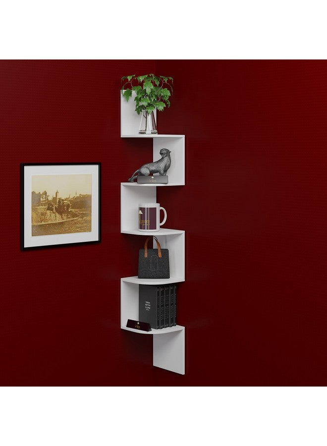 Onlineshoppee Wooden Fancy Zigzag Wall Mount Floating Corner Wall Shelf - Image 1