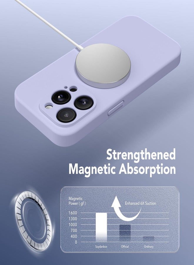 SuydanBox Magnetic for iPhone 13 Pro Max Case, Compatible with MagSafe, [Full Camera Protection][Screen Protector] Silicone Shockproof Protective Phone Case for iPhone 13 Pro Max 6.7", Lilac - Image 4