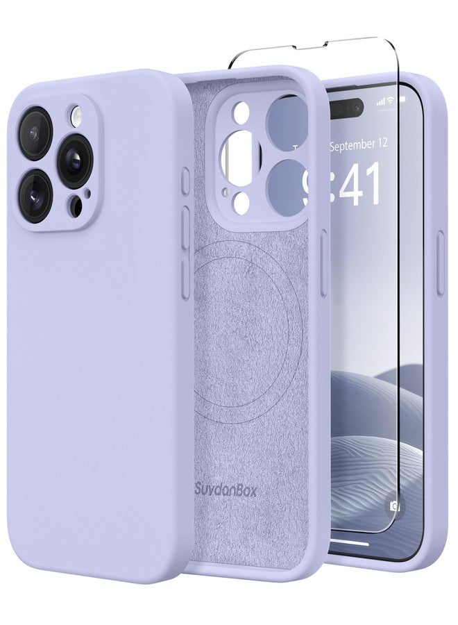 SuydanBox Magnetic for iPhone 13 Pro Max Case, Compatible with MagSafe, [Full Camera Protection][Screen Protector] Silicone Shockproof Protective Phone Case for iPhone 13 Pro Max 6.7", Lilac - Image 1