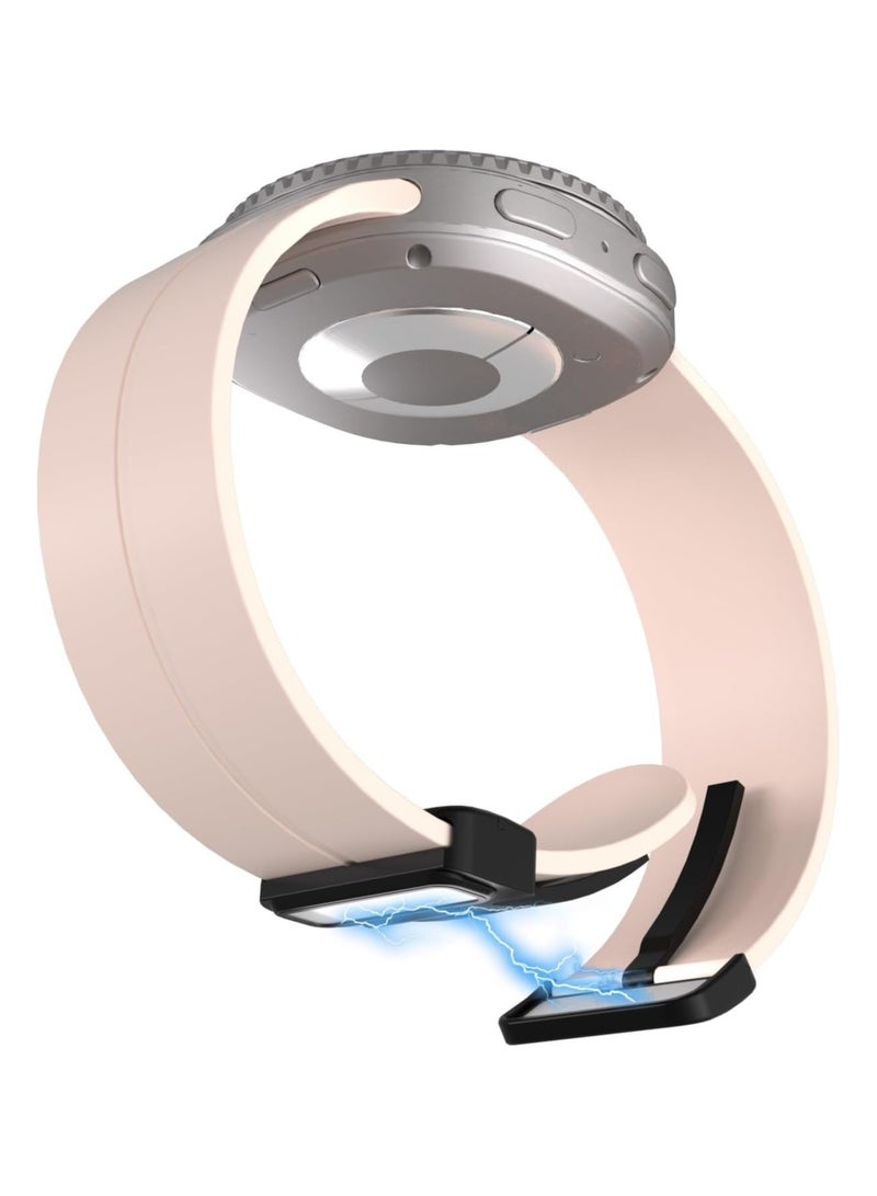 O Ozone Sport Band For Samsung Galaxy Watch 8 40mm/44mm/Classic 46mm , Soft Silicone Strap with Magnetic Buckle for Men Women- 
Beige - Image 2