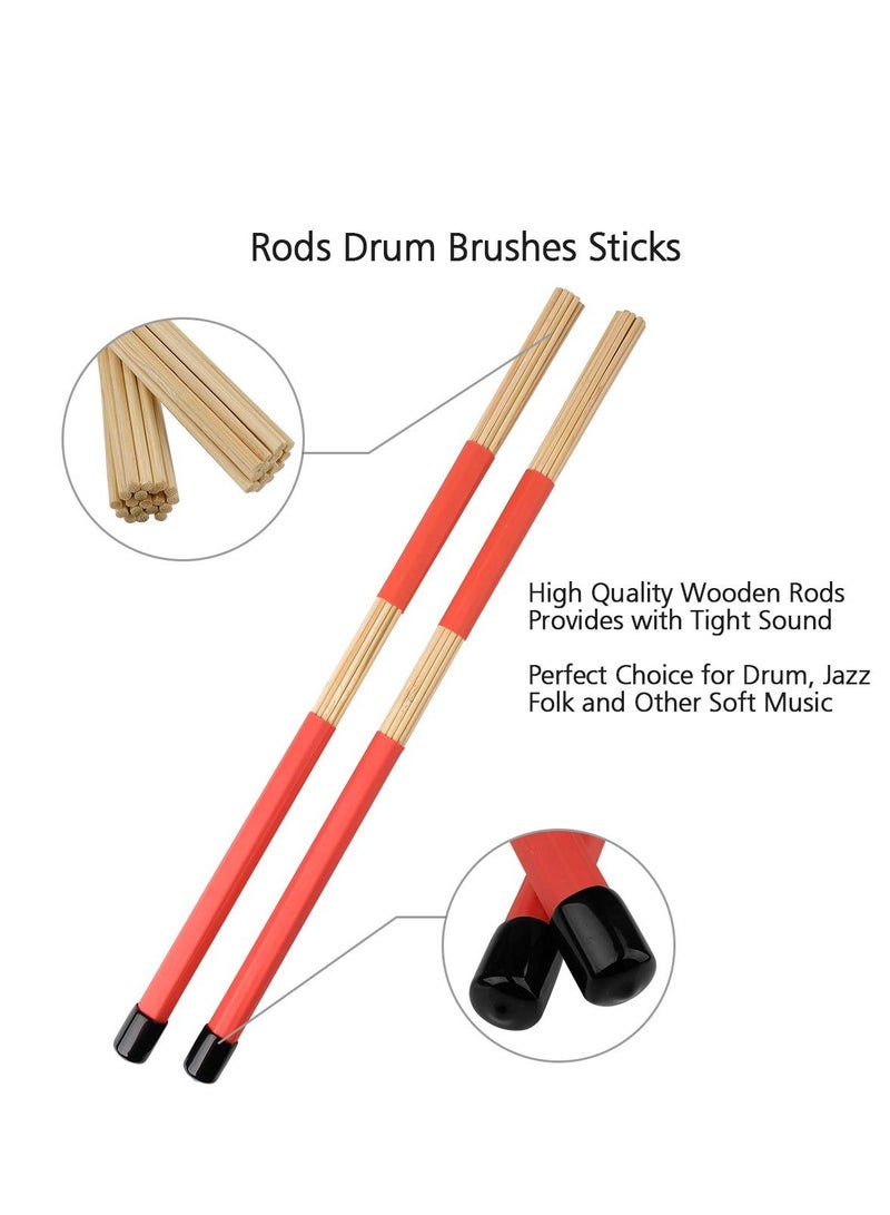 SYOSI Drum Sticks Set, 5A Maple Wood Drumsticks Set - Includes Drum Rods Brushes, Retractable Drum Wire Brushes, 12PCS Drum Dampeners, and Portable Bag - Perfect for Kids and Adults  - Image 3