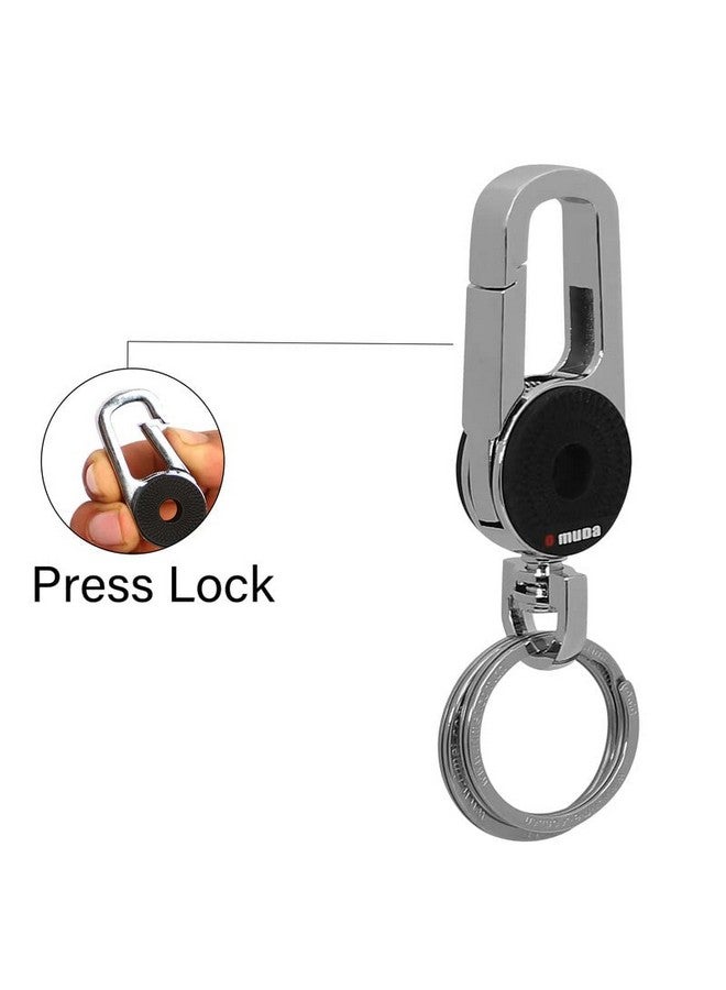 Omuda Premium and Stylish Hook Locking Metal Key Chain for Men & Women & for Gift (M- 3709 Black) - Image 2