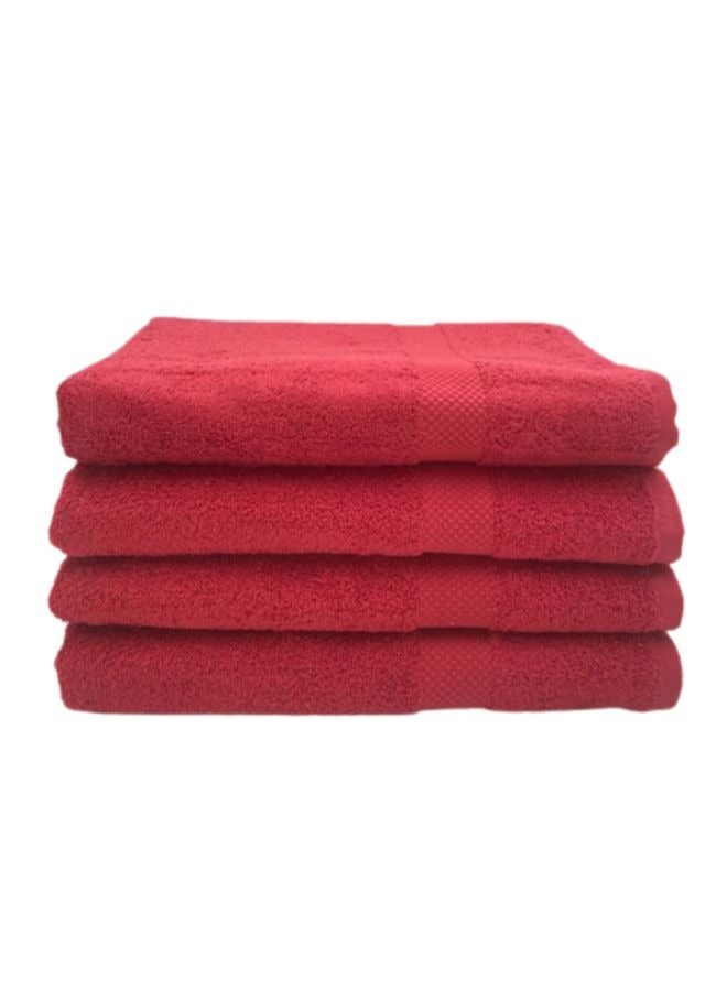 BYFT Gardenia (Red) Premium Bath Towel (70 x 140 Cm -Set of 4) 100% Cotton, Highly Absorbent and Ultrasoft Bath Linen with Diamond Dobby -550 Gsm - Image 2