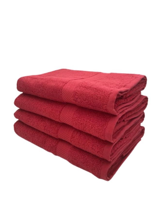 BYFT Gardenia (Red) Premium Bath Towel (70 x 140 Cm -Set of 4) 100% Cotton, Highly Absorbent and Ultrasoft Bath Linen with Diamond Dobby -550 Gsm - Image 3