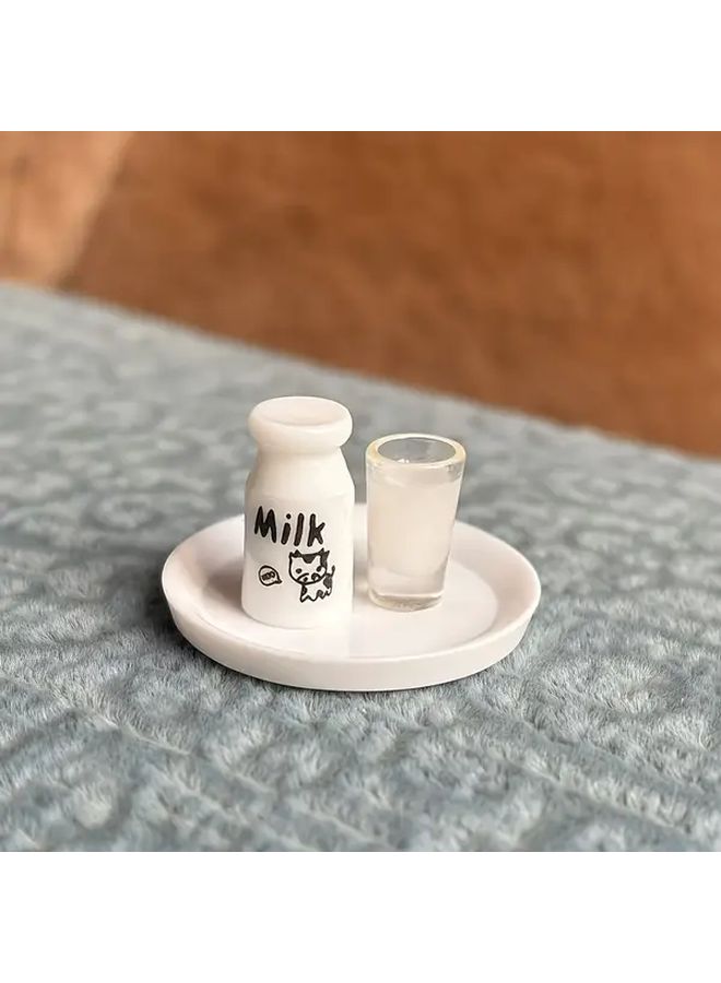 White 4 Piece Milk Cup and Plate Set for Decorating Display Christmas Gift - Image 1
