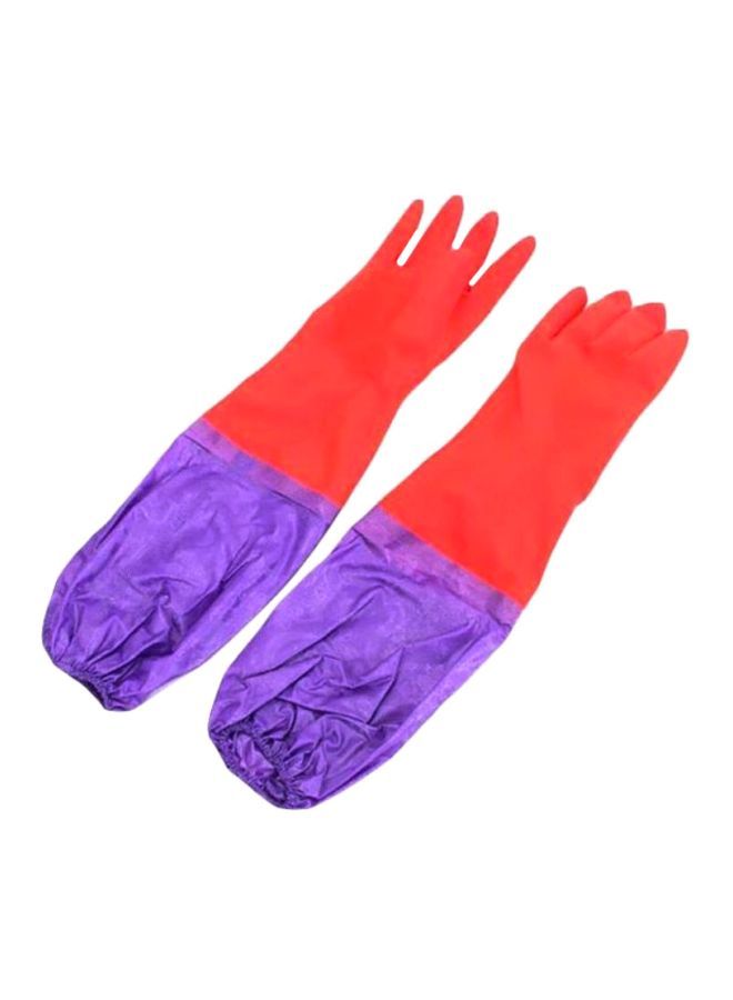 Waterproof Cleaning Gloves Red/Purple 50centimeter - Image 1