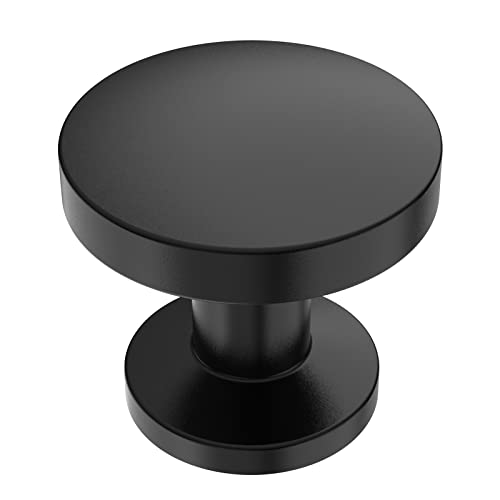 9BUILD 10 Pack 12 Inch Round Matte Black Drawer Knobs for Cabinets Dressers - Image 1