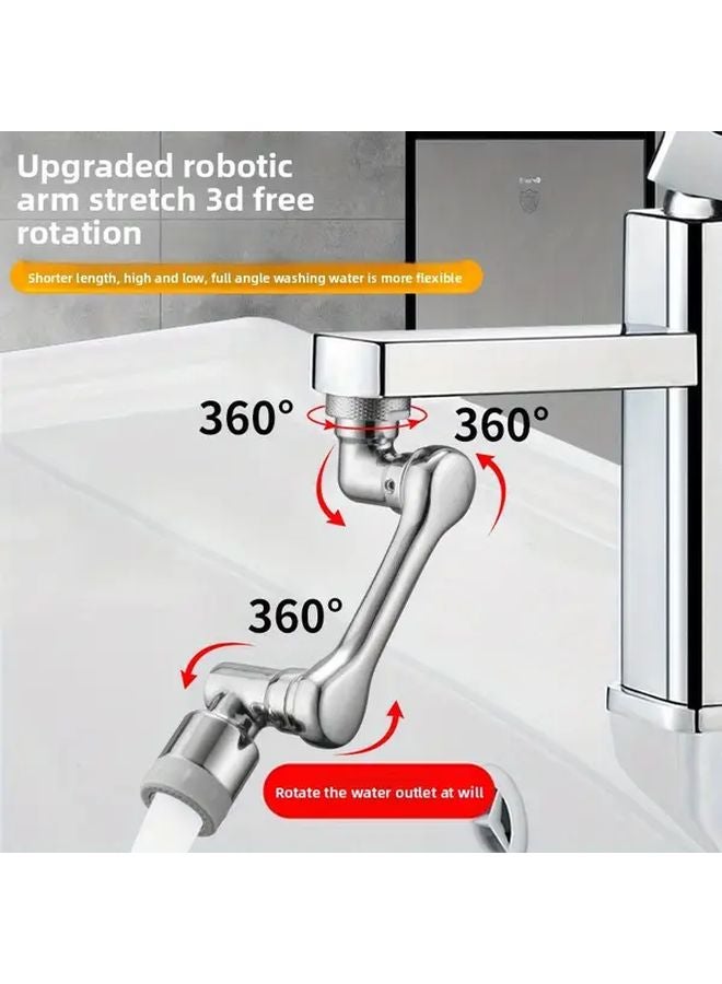 ABS Material Heavy Duty Robotic Arm Faucet 360 Rotating Splash Proof Head Adjustable Extension Pipe - Image 2