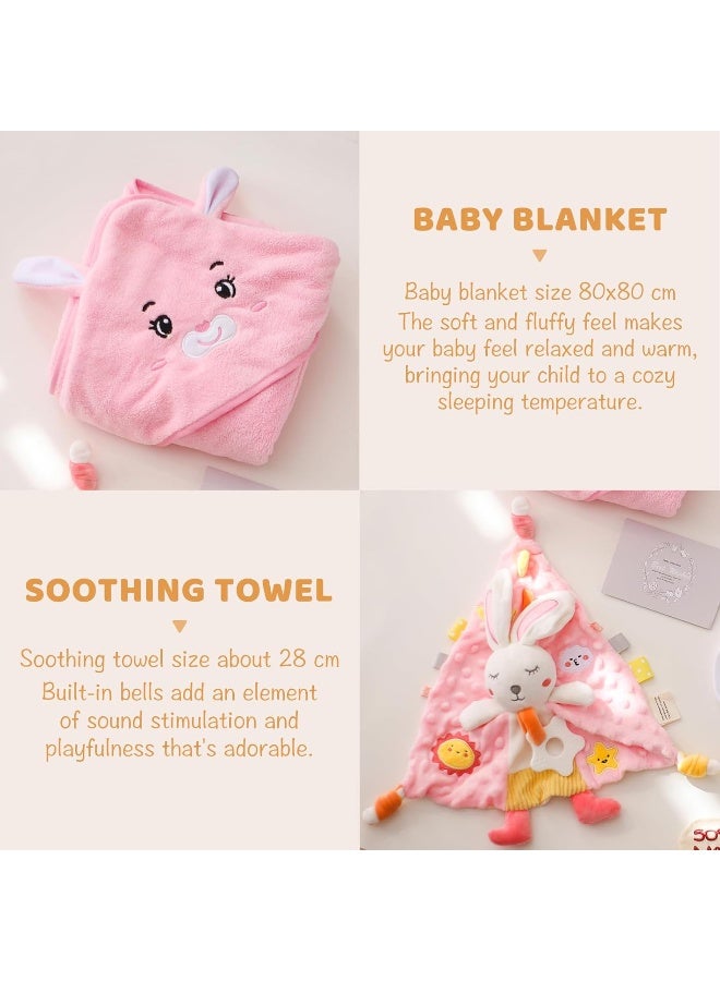 bopoobo bopoobo Baby Shower Gifts for Girls, New Born Baby Gifts for Girls, Unique Baby Gifts Basket Essential Stuff, Gender Reveal Gifts, Onesie, Blanket, Rattle, Lovey, Socks, Gift Card, Decision Coin, Milestone - Image 3