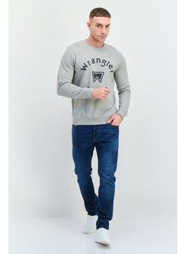 Wrangler Men Crew Neck Graphic Print Long Sleeves Sweatshirt, Grey  - Image 2