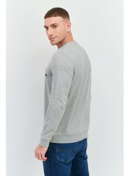 Wrangler Men Crew Neck Graphic Print Long Sleeves Sweatshirt, Grey  - Image 3