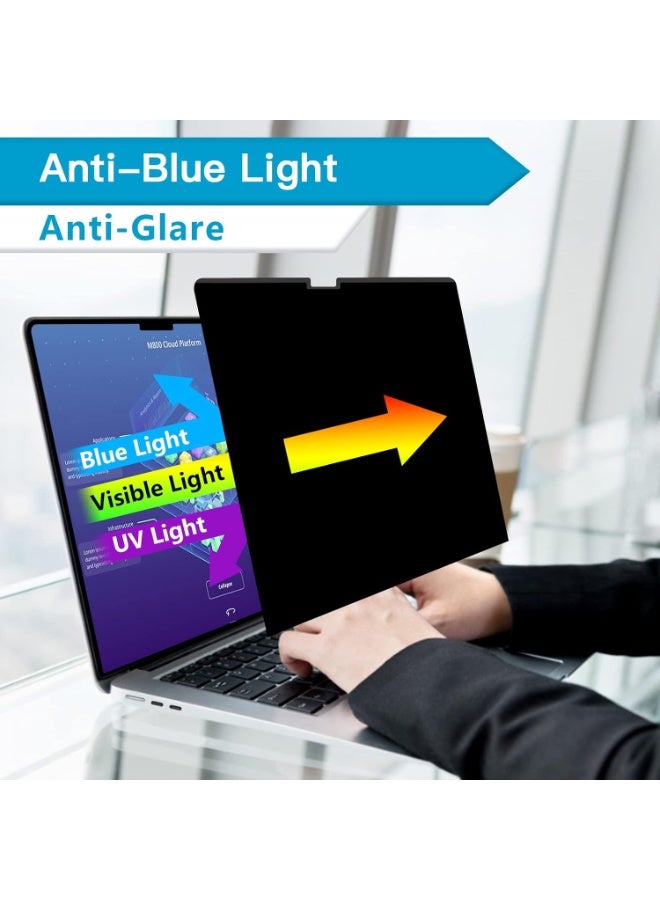 Magnetic Privacy Screen Protector Compatible With MacBook Pro 14 Inch (2021-2026, M1, M2, M3, M4, M5), Removable Anti Spy Blue Light Glare Shield, Laptop Privacy Filter for Mac Pro 14.2in - Image 2