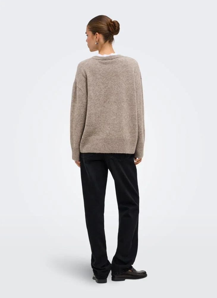 Only Onlalivia Long Sleeve High-Low Knit Sweater