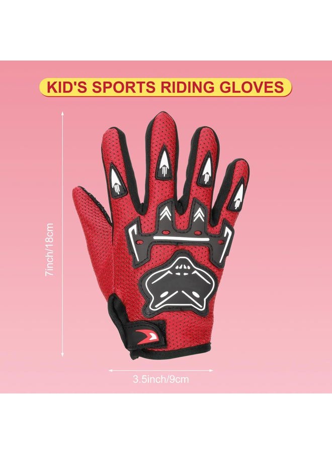 TOKCKYBL Kids Dirt Bike Gloves - Youth Motorcycle Gloves for Boys & Girls, Breathable Non-Slip Riding Full Finger Children Glove for BMX, Mountain Bike, ATV, Cycling & Outdoor Sports - Image 3