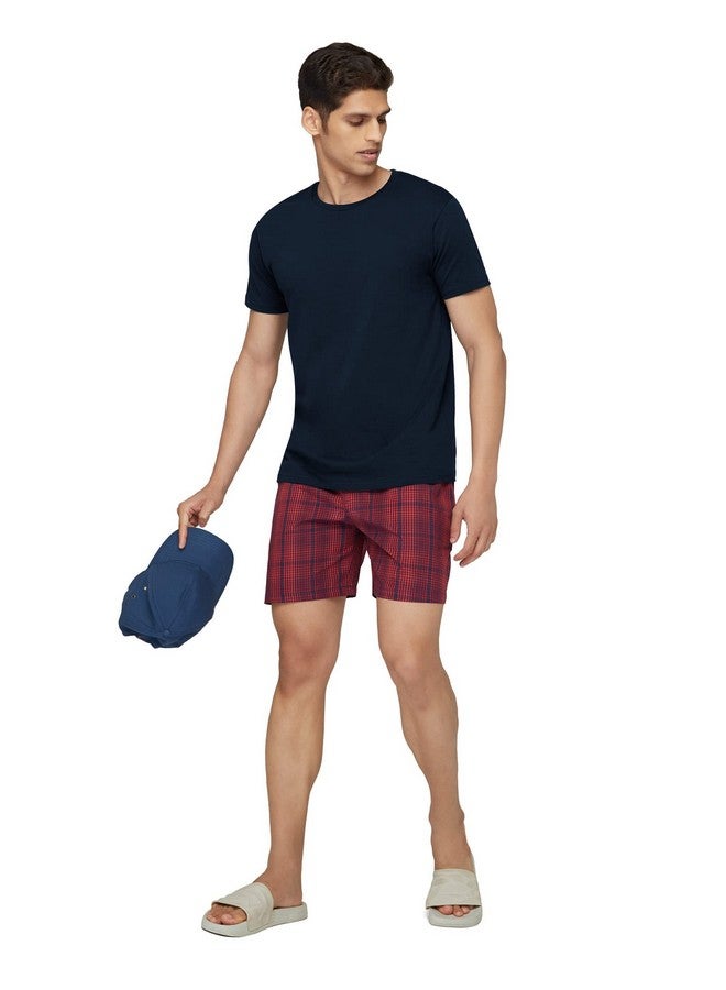 XYXX Men's Super Combed Cotton Checkmate Boxer Shorts Elasticated Waist, Drawstring | Loungewear for Men (XXL; Red & Blue Checks) - Image 4