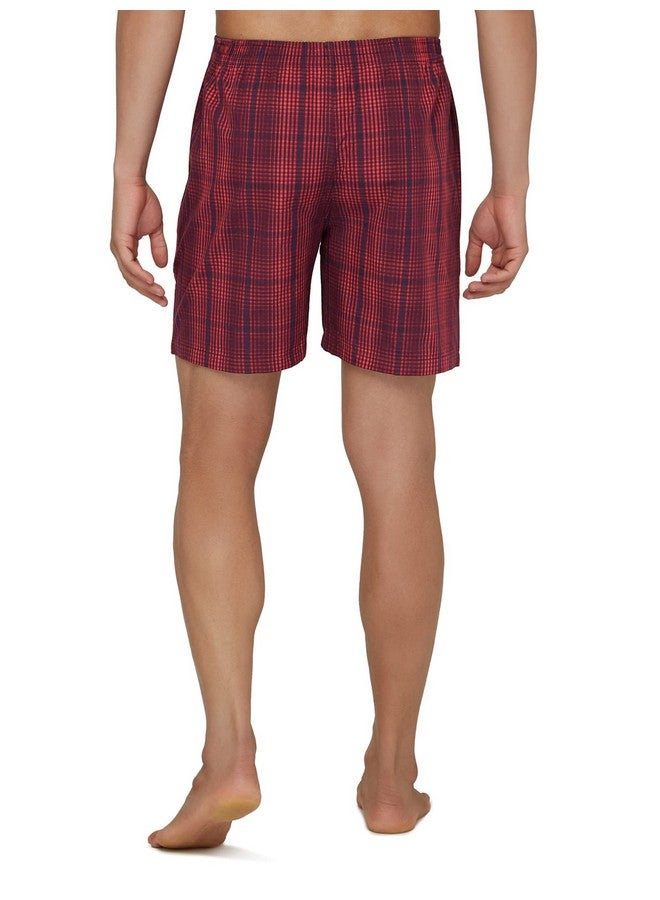XYXX Men's Super Combed Cotton Checkmate Boxer Shorts Elasticated Waist, Drawstring | Loungewear for Men (XXL; Red & Blue Checks) - Image 3