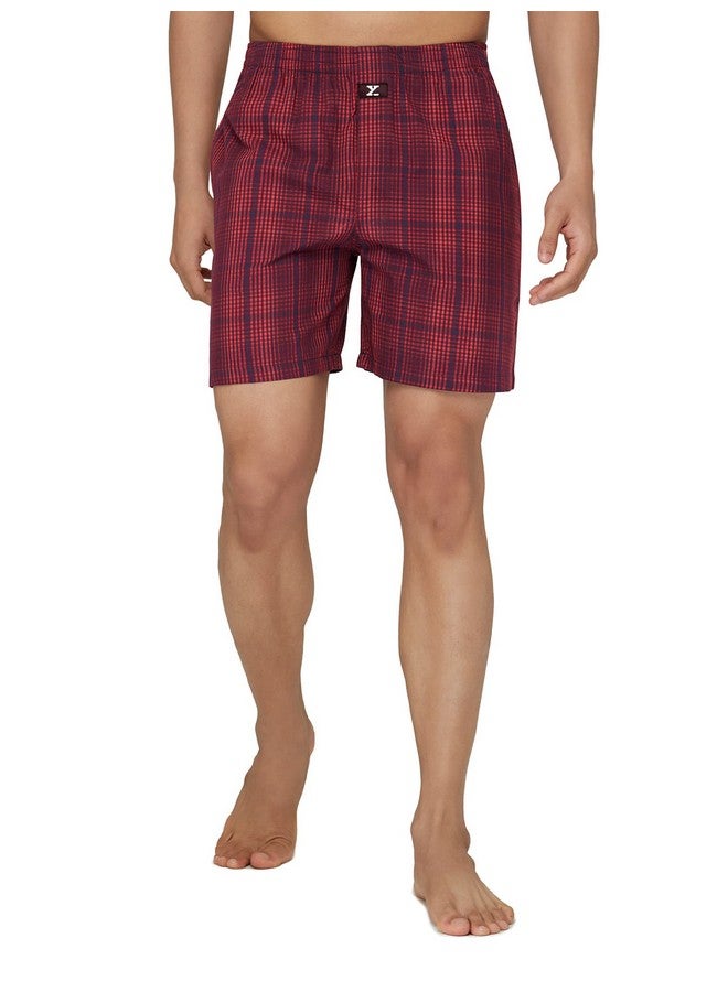 XYXX Men's Super Combed Cotton Checkmate Boxer Shorts Elasticated Waist, Drawstring | Loungewear for Men (XXL; Red & Blue Checks) - Image 2