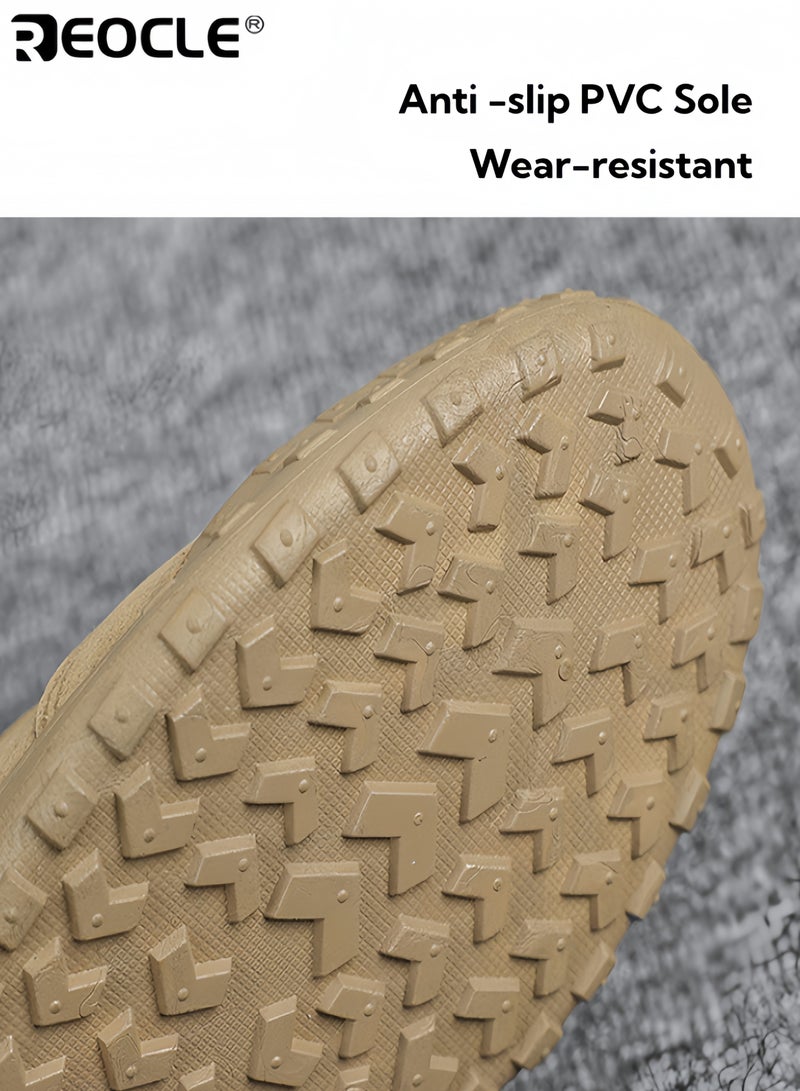 ريوكل أحذية عمل رجالية عالية مع تصميم مقاوم للماء وتشطيب من جلد سويدي عتيق، أحذية صناعية بميزة مقاومة للأوساخ للارتداء في فصل الخريف والشتاء - Image 4