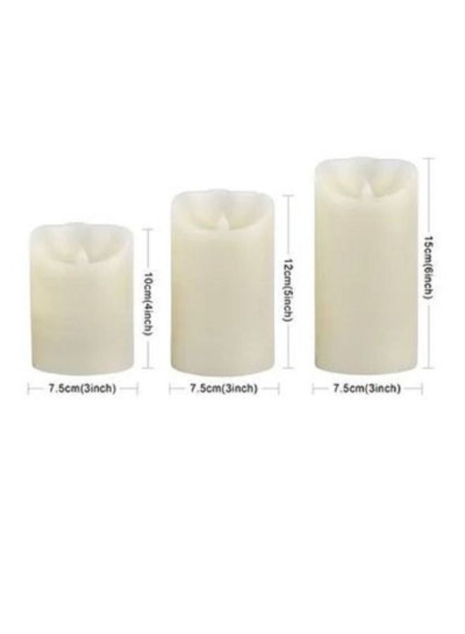 3-Piece Colour Changing Flameless Candle Set White - Image 2