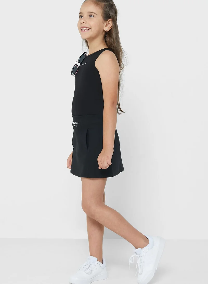 Calvin Klein Jeans Kids Stack Logo Punto Skirt